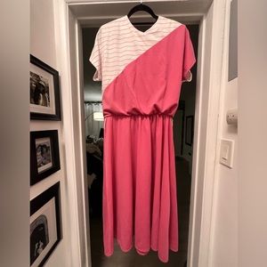 Vintage 80’s dress pink and white striped
